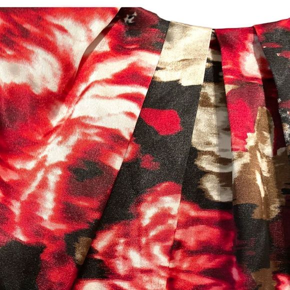 London Style Black Red Floral Sleeveless Dress 8P (K-023) - Picture 5 of 7